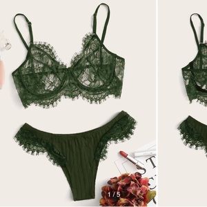 Lace underwire lingerie set